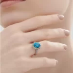 טבעת זהב אצילי, טופז כחול ויהלומים ARENA קטנה
