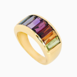 טבעת RAINBOW בזהב צהוב ואבני חן