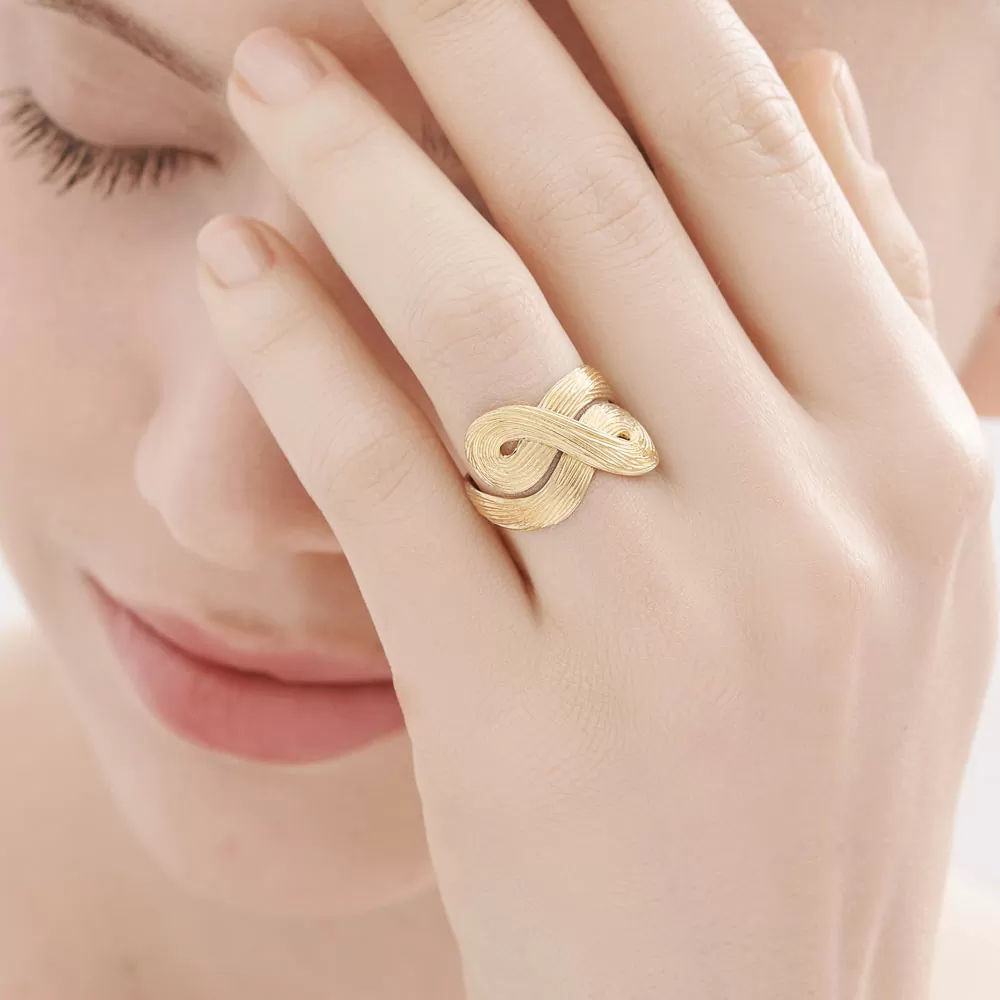 טבעת זהב צהוב CELTIC DUNES קטנה