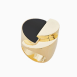 טבעת BURLE MARX  בזהב צהוב וקוורץ שחור