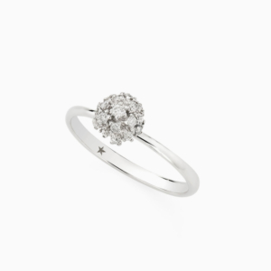 טבעת DIAMOND BOUQUET קטנה בזהב לבן ויהלומים