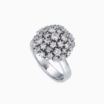 טבעת DIAMOND BOUQUET גדולה בזהב לבן ויהלומים