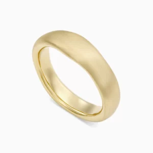 טבעת נישואין זהב צהוב א-סימטרית רחבה