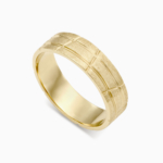 טבעת נישואין בשילוב קווי אינסוף בזהב צהוב