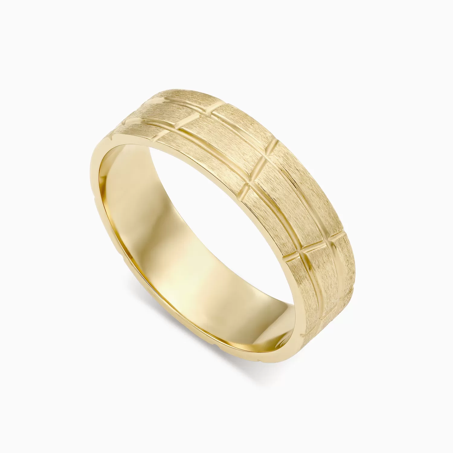 טבעת נישואין זהב צהוב בשילוב קווי אינסוף