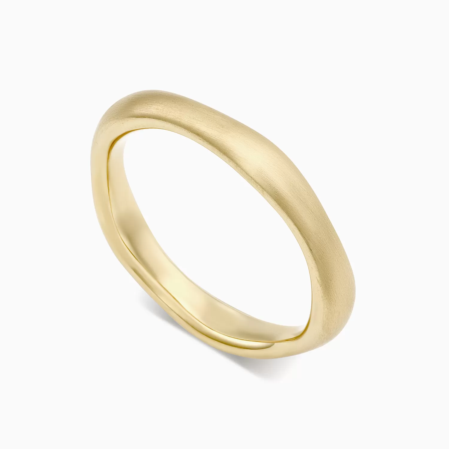 טבעת נישואין זהב צהוב א-סימטרית
