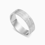 טבעת נישואין בשילוב קווי אינסוף בזהב לבן