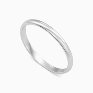 טבעת נישואין קלאסית צרה בזהב לבן