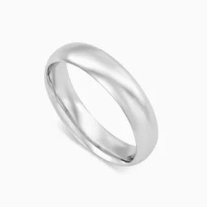 טבעת נישואין זהב לבן קלאסית רחבה