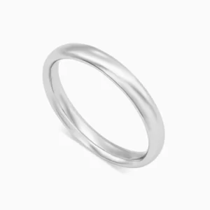 טבעת נישואין זהב לבן קלאסית צרה