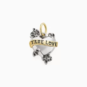 תליון TRUE LOVE’ MYCOLLECTION’ בכסף סטרלינג וזהב צהוב