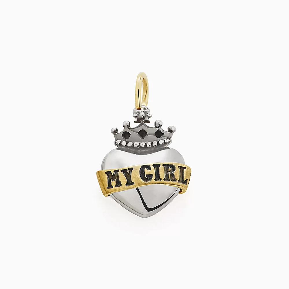 תליון MY GIRL’ MYCOLLECTION’ בכסף סטרלינג וזהב צהוב