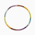 ענק RAINBOW גדול בזהב צהוב ואבני חן
