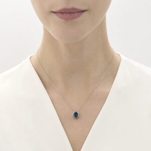 שרשרת זהב אצילי, טופז כחול ויהלומים ARENA קטנה